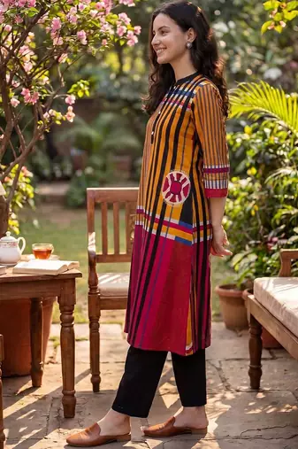 Women Printed Regular Pure Cotton Kurta with Trousers