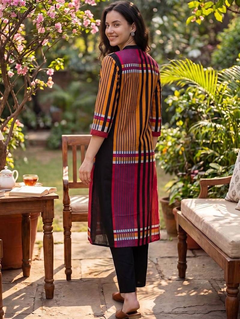 Women Printed Regular Pure Cotton Kurta with Trousers