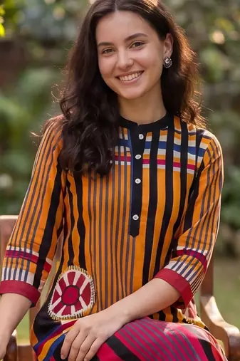Women Printed Regular Pure Cotton Kurta with Trousers