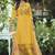 Yellow Yoke Design Thread Work Pure Cotton Kurta With Trousers & Dupatta