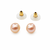 Pink freshwater pearl stud earrings with gold-tone backs