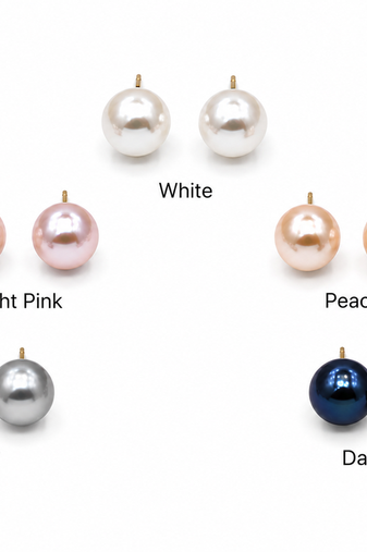 Pearl stud earrings for women, 5 colours, daily wear