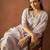 Floral Embroidered Thread Work V-Neck Straight Kurta With Trousers & Dupatta