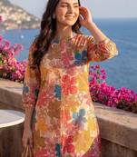 Women Floral Printed Regular Pure Cotton Kurta with Trousers