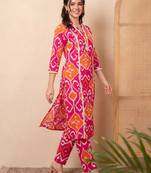 Women Printed Regular Pure Cotton Kurta with Trousers