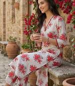 Women Floral Printed Regular Pure Cotton Kurta with Trousers