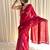 Printed floral ethnic motifs linen digital saree with blouse piece