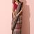 Printed floral ethnic motifs linen digital saree with blouse piece