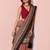 Printed floral ethnic motifs linen digital saree with blouse piece