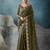 Mehndi Designer Satin Beads Floral Embroidery Border and Sequin Work Saree with Blouse