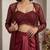 Maroon net readymade 3 piece set with embroidery & sequence work