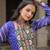 Blue&pink georgette readymade navratri anarkali suit with bandhej & embroidery work
