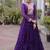 Violet georgette readymade navratri anarkali suit with laheriya & kutchi patchework