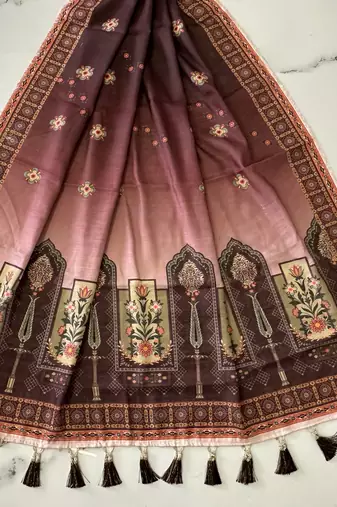 Navratri Ajrakh Print Rayon Lehenga Choli & Blouse With Dupatta