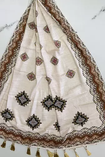 Navratri Ajrakh Print Rayon Lehenga Choli & Blouse With Dupatta