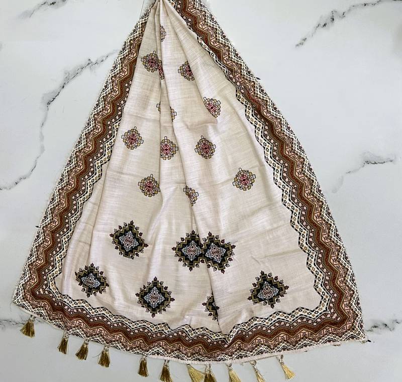 Navratri Ajrakh Print Rayon Lehenga Choli & Blouse With Dupatta