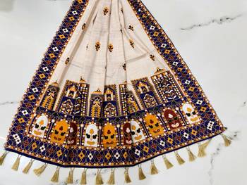Navratri Ajrakh Print Rayon Lehenga Choli & Blouse With Dupatta 1