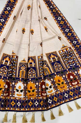 Navratri Ajrakh Print Rayon Lehenga Choli & Blouse With Dupatta