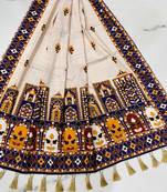 Navratri Ajrakh Print Rayon Lehenga Choli & Blouse With Dupatta