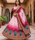 Navratri Ajrakh Print Rayon Lehenga Choli & Blouse With Dupatta