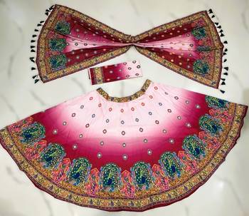 Navratri Ajrakh Print Rayon Lehenga Choli & Blouse With Dupatta 3