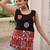 Black georgette readymade navratri top with kutchi gamthi work