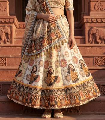 Navratri Ajrakh Print Rayon Lehenga Choli & Blouse With Dupatta 3