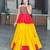 Yellow Rayon Ethnic Lehenga with Kediya Top - Gota Patti & Patch Work