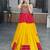 Yellow Rayon Ethnic Lehenga with Kediya Top - Gota Patti & Patch Work