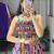 Multicolor Thread Work Georgette Printed Navratri Lehenga Choli
