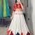 White Thread Work Rayon Plain Navratri Lehenga Choli