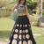 Black Mirror Work Silk Blend Printed Navratri Lehenga Choli