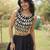 Black Mirror Work Silk Blend Printed Navratri Lehenga Choli