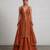 Rust orange embroidered organza Lehenga set