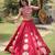 Maroon Mirror Work Silk Blend Printed Navratri Lehenga Choli