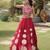 Maroon Mirror Work Silk Blend Printed Navratri Lehenga Choli