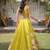 Parrot Green Mirror Work Silk Blend Printed Navratri Lehenga Choli