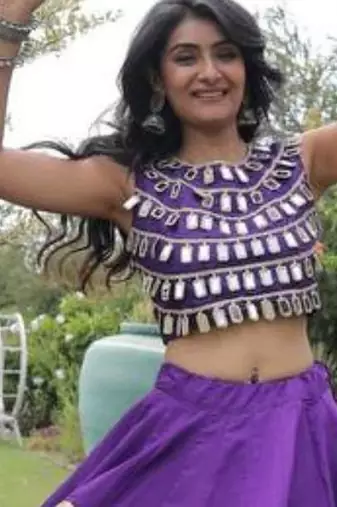 Purple Mirror Work Silk Blend Printed Navratri Lehenga Choli