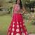 Pink Mirror Work Silk Blend Printed Navratri Lehenga Choli