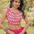 Pink Mirror Work Silk Blend Printed Navratri Lehenga Choli