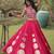 Pink Mirror Work Silk Blend Printed Navratri Lehenga Choli