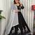 Black Mirror Work Silk Blend Embroidered Navratri Lehenga Choli