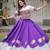 purple silk blend embroidered Navratri lehenga choli