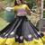 black silk blend embroidered Navratri lehenga choli