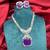 art deco purple gemstone necklace and earrings set  silver statement jewellery