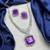 art deco purple gemstone necklace and earrings set  silver statement jewellery