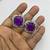 art deco purple gemstone necklace and earrings set  silver statement jewellery
