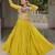 parrot green silk blend plain Navratri lehenga choli