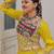 parrot green silk blend plain Navratri lehenga choli