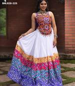 white rayon printed Navratri lehenga choli